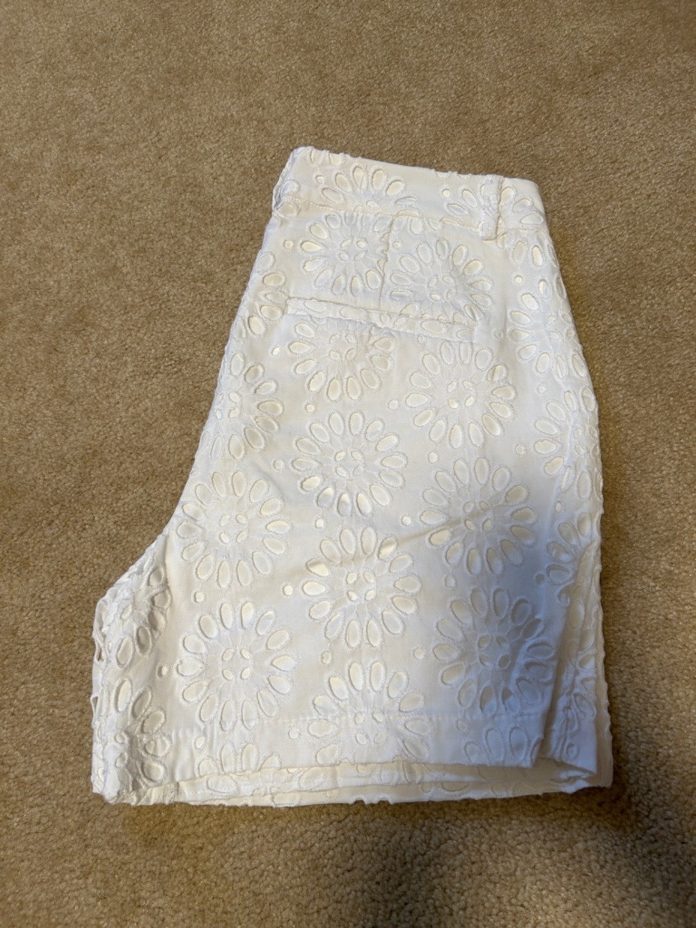 Lilly Pulitzer White Eyelet Floral Embroidered Shorts